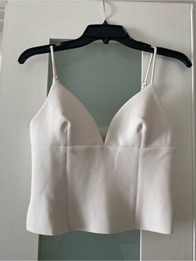 Princess Polly White V-Neck Structured Cami Top